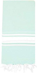 Prewashed | Soft Original Turkish Cotton Bath Towel | Beach Towel | Hammam Yoga Gym Towel | Pestemal 60x80 Inches (Mint)