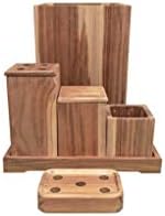 EcoDecors 29 Inch Bathtub Caddy Tray and Eleganto 8 Piece Bathroom Amenities Set - Image 3