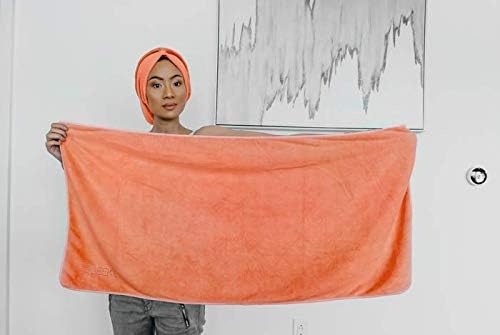 Sleek'e Sleeke Microfiber Hair Drying Towel - Coral, Quick Drying Hair Towel, Reduces frizz, Super Absorbent