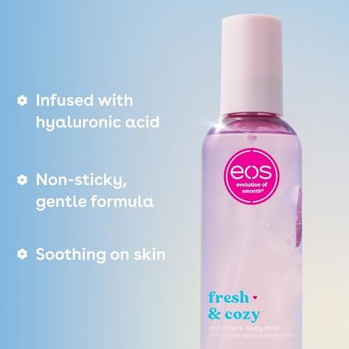 eos Cashmere Body Mist, Fresh & Cozy, Body Spray for Women, Hair Mist, Moisturizing, Hyaluronic Acid, Glycerin, Vegan, Cruelty-free, 6 fl oz - Image 5