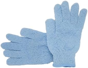 Cala Spa Solutions Exfoliating Bath Gloves, Blue, Stretchable Fiber, 1 Pair - Image 3