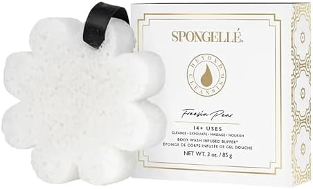 SPONGELLÉ Boxed Flower Body Wash Infused Buffer, Freesia Pear by Spongell%C3%A9