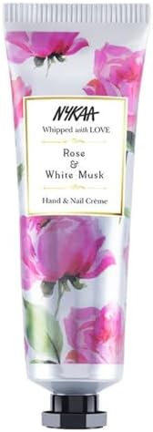 Hand and Nail Cream - Deeply Hydrates - Non-Greasy, Enriching for Hands - Woody Sensual Scent - Rose and White Musk - 1 oz by NykaaNaturals