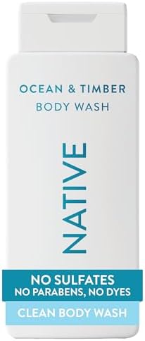 Native Body Wash Contains Naturally Derived Ingredients | For Women & Men, Sulfate, Paraben, & Dye Free Leaving Skin Soft and Hydrating | Ocean & Timber 18 oz - 2 Pk by Native