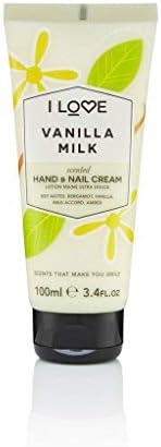 I LOVE Vanilla Milk Scented Hand and Nail Cream - Hand Cream for Dry Hands - Vitamin E, Coconut Oil, and Shea Butter - Silicone Free - 3.4 oz by ILove
