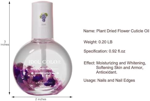 Flowery Scented Cuticle Oil, Infused with Real Flowers, Cuticle Revitalize Oil, Cuticle Remover - Cuticle Softener (0.92 fl.oz, GRAPE) - Image 3