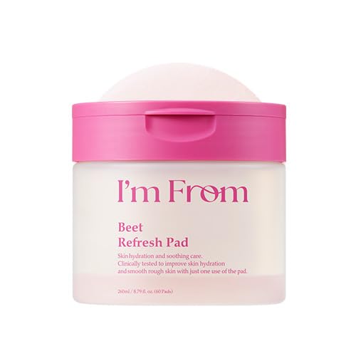 I’m From Beet Refresh Pad, Korean Hydrating Toner Pads with Beet Extract for Moisture, Refreshing Care & Skin Prep 8.79 fl.oz(60 Pads)