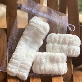 3 Piece - Original USA Spa Headband and Wrist Washband Face Wash Set - Reusable - Prevent Liquids from Spilling Down Your Arms -Birthday/Bridal Party/Skincare/Any Occasion Gift