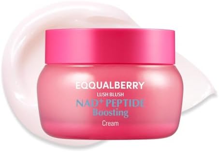 EQQUALBERRY NAD+ Peptide Boosting Cream – NAD+ 5% & 13 Peptides Anti-Aging Korean Skincare Face & Body Cream | Firming & Lifting Pink Neck Cream for Sagging Skin (1.69 fl.oz / 50ml) by EQQUALBERRY