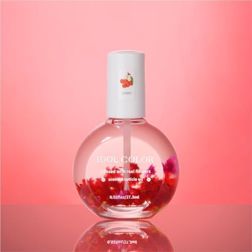 Flowery Scented Cuticle Oil, Infused with Real Flowers, Cuticle Revitalize Oil, Cuticle Remover - Cuticle Softener (0.92 fl.oz, CHERRY) by Unknown
