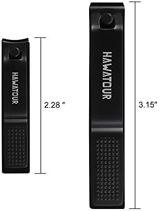 HAWATOUR Nail Clippers Set with Visibly Tin Case, Black - Image 6