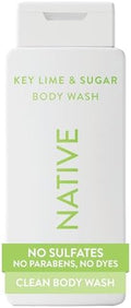 Native Body Wash Contains Naturally Derived Ingredients | For Women & Men, Sulfate, Paraben, & Dye Free Leaving Skin Soft and Hydrated | Key Lime & Sugar, 18 Fl Oz (Pack of 6) by Native