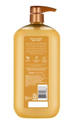 New Suaves~Milk &~Honey Moisturizing Body Wash with Glycerin & Vitamin~E, 30 FL OZ Pump