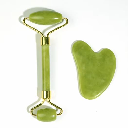 Jade Facial Roller & Gua Sha Set