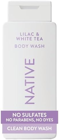 Native Clean Body Wash, Gentle & pH-balanced for Sensitive Skin, 24-Hr Freshness for Women & Men, Vegan & Cruelty-Free, Free of Sulfates, Parabens & Phthalates, Lilac & White Tea, 18fl oz by Native