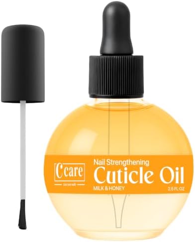 C CARE Cuticle Oil For Nails - Milk and Honey Nail Oil - Repairs Moisturizes and Strengthens Nails and Cuticles Overnight - Dropper & Brush included - Large 2.5 oz bottle by CCARE