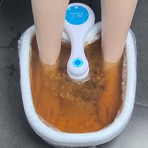 Ionic Foot Bath Detox Machine, Portable Pedicure Spa Bath Massager, Feet Soaking Tub for Home, Personal Relaxation & Cleanse Bio-Energizer, Includes 2 Arrays, 1 Acupoint Massage Roller & 2 Sea Salts