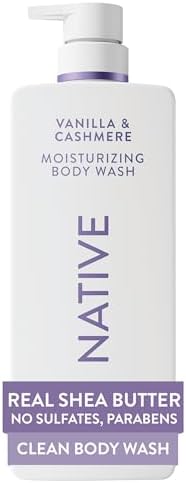 Native Moisturizing Body Wash, Clean & Gentle 24-Hour Hydration with Shea Butter, for Sensitive and Dry Skin, for Women & Men, Sulfate-free, Paraben-free, Vanilla & Cashmere, 22 fl oz by Native