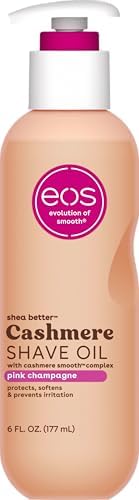 eos Cashmere Shave Oil- Pink Champagne, Moisturizing Shea Butter, 6 fl oz by eosproducts