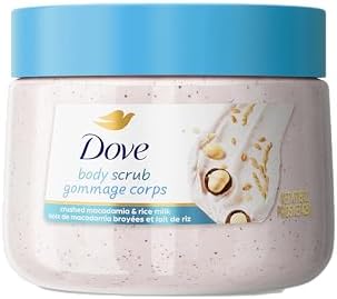 Dove Scrub Macadamia Rice Milk Body Scrub Exfoliates and Deeply 15 oz by Dove