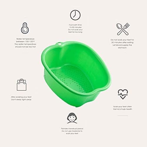 AXLOFO® Foot Soaking Bath Basin, Large Plastic Foot Soaking Tub, Feet Massage Feet Bath Bucket, Great for Getting the Dead/Old Skin Off Your Foots (greenbasin)