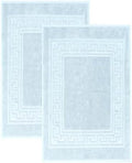 Superior Heavyweight Cotton Bath Mats, Bath Rugs For Bathroom Accessories, Washable Rug For Shower, Toilet, Modern Decor, No Backing, Luxury Hotel And Spa Quality, Set of 2, 22" x 35", Light Blue by SUPERIOR