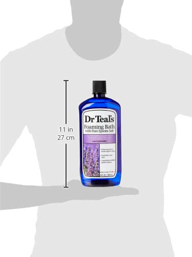 Dr Teal's Foaming Bath with Pure Epsom Salt, Soothe & Sleep with Lavender, 34 fl oz