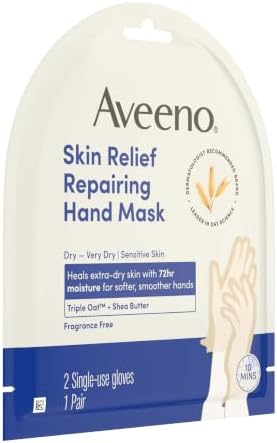 Aveeno Skin Relief Repairing Hand Mask, Fragrance-Free, 1 Pair - Image 5
