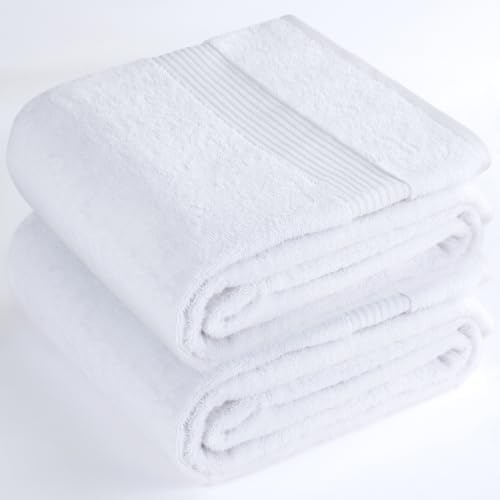 Cotton Paradise 100% Cotton Turkish Towel Set, Soft Absorbent Quick Dry, 2 Piece 35x70 Bath Sheet Set, Snow White - Image 6