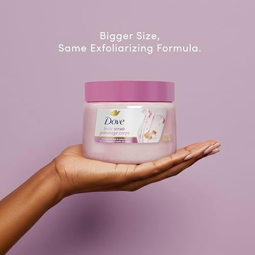 Dove Himalayan Salt & Rose Oil Body Scrub Exfoliates and Deeply Nourishes for Smooth, Radiant Skin 15 Ounce (Pack of 12) - Image 3