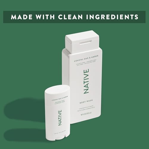 Native Body Wash Contains Naturally Derived Ingredients | For Women & Men, Sulfate, Paraben, & Dye Free Leaving Skin Soft and Hydrating | Coastal Oak & Amber 18 oz - Image 4