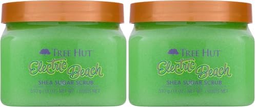Tree Hut Electric Beach Shea Sugar Scrub, Exfoliating, Hydrating & Moisturizing Body Scrub with Shea Butter & Nourishing Essential Oils, Smooth & Soften Skin, Refreshing Skincare Essential, 18 oz by TreeHut