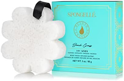 Spongellé Beach Grass Wild Flower Bath Sponge with Box for Mothers Day Gift | Built-in Body Wash & Body Scrubber, Shower Loofah Sponge for Women | 14+ uses by Spongell%C3%A9