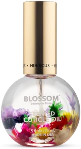 Blossom Cuticle Oil for Nails, Hydrating, Made in USA, Hibiscus, 0.5 fl. oz by Blossom