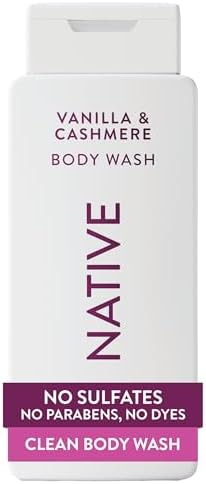 Native Clean Body Wash, Gentle & pH-balanced for Sensitive Skin, 24-Hr Freshness for Women & Men, Vegan & Cruelty-Free, Free of Sulfates & Parabens, Vanilla & Cashmere, 18 fl oz by Native