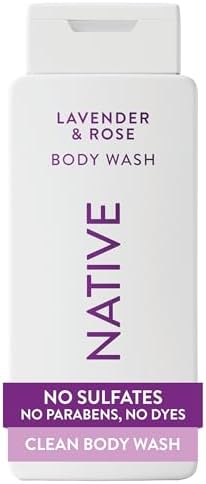 Native Clean Body Wash, Gentle & pH-balanced for Sensitive Skin, 24-Hr Freshness for Women & Men, Vegan & Cruelty-Free, Free of Sulfates, Parabens & Phthalates, Lavender & Rose, 18 fl oz by Native