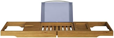 Bathtub Tray - Natural Acacia Wood Bath Tray with Wine Glass Holder, Book, Phone, or Tablet Rest - Expandable Bathtub Accessories by Home-Complete - Image 7