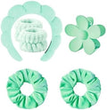 Spa Headband Set Washing and makeup sponge hair hoop suit bath towel cloth for cleaning the face or bath beam. (Green, Average code) by Pezlun