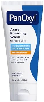 PanOxyl Acne Foaming Wash, 10% Benzoyl Peroxide, For Face & Body, 3 oz by PanOxyl