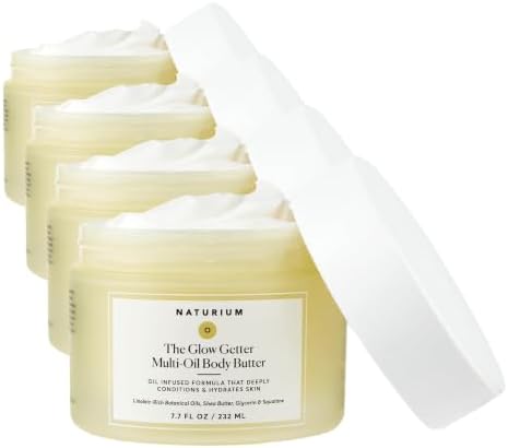 Naturium The Glow Getter Whipped Multi-Oil Body Butter, Firming Cream & Body Moisturizer with Shea Butter, 7.7 fl oz (Pack of 4) by Naturium