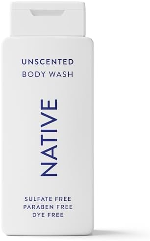 Native Clean Body Wash, Gentle & pH-balanced for Sensitive Skin, 24-Hr Freshness for Women & Men, Vegan & Cruelty-Free, Free of Sulfates & Parabens, Unscented, 18 fl oz by Native