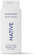 Native Clean Body Wash, Gentle & pH-balanced for Sensitive Skin, 24-Hr Freshness for Women & Men, Vegan & Cruelty-Free, Free of Sulfates & Parabens, Unscented, 18 fl oz by Native