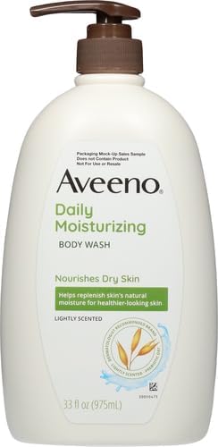 Aveeno Daily Moisturizing Body Wash for Normal to Dry Skin, Sensitive Formula with Prebiotic Oat, Gently Cleanses Dry Skin, Lightly Scented Body Wash for Women & Men,Value Size, 33 Fl Oz (Pack of 6) - Image 2