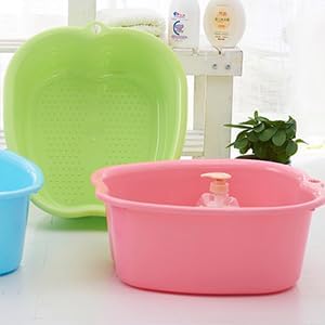 AXLOFO® Foot Soaking Bath Basin, Large Plastic Foot Soaking Tub, Feet Massage Feet Bath Bucket, Great for Getting the Dead/Old Skin Off Your Foots (Apple Green)