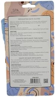 Cala Spa Solutions Exfoliating Bath Gloves, Blue, Stretchable Fiber, 1 Pair - Image 4