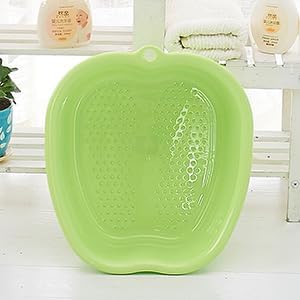 AXLOFO® Foot Soaking Bath Basin, Large Plastic Foot Soaking Tub, Feet Massage Feet Bath Bucket, Great for Getting the Dead/Old Skin Off Your Foots (Apple Green)