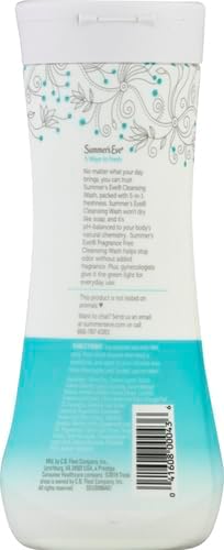 Summer's Eve Fragrance Free All-Over Feminine Wash, Gentle pH-Balanced Body Wash for Women, Removes Vaginal Odor, 15 Fl Oz (Pack of 2)