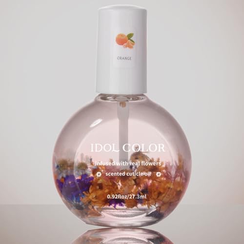Flowery Scented Cuticle Oil, Infused with Real Flowers, Cuticle Revitalize Oil, Cuticle Remover - Cuticle Softener (0.92 fl.oz, ORANGE) by Unknown