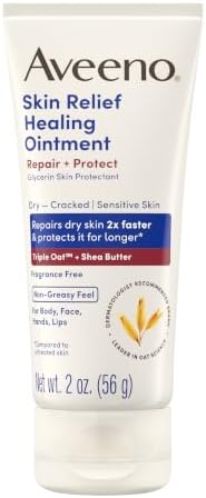 Aveeno Skin Relief Healing Ointment, Fragrance-Free, 2 Ounce (Pack of 12) by Aveeno