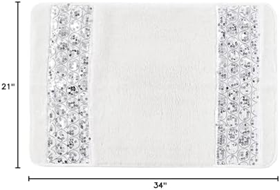 Zahari Home Sinatra Modern Bathroom Rug Classic Luxury Bath Rug Contemporary Decor Stylish Bath Mat for Shower Unique Design White Bathroom Rug Bath Shower Tub Decor Bling - Image 7